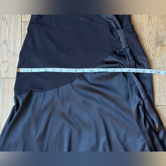 Bebe Vintage Black Racerback Ruched Handkerchief Dress size Large - Picture 11 of 14